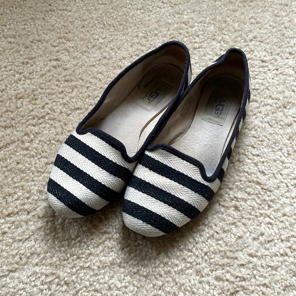 Ugg striped slip on flats